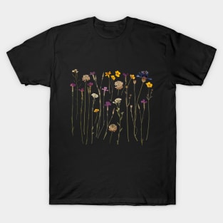 wildflowers - dried pressed vintage aesthetic T-Shirt